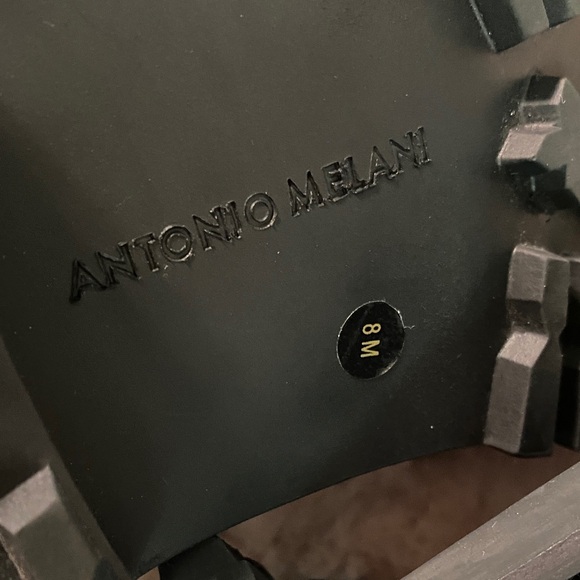 ANTONIO MELANI Black Lace-Up Buckle Combat Boots - Picture 4 of 10